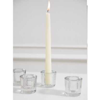Clear Glass Token Taper Candleholder (Set of 4)