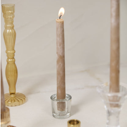 Clear Glass Token Taper Candleholder (Set of 4)
