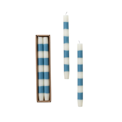 Striped Taper Candles in Box (Set of 2)