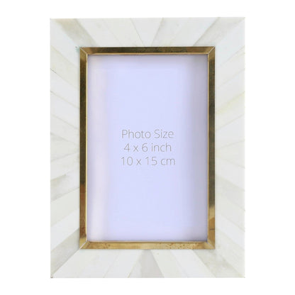 Handcrafted Bone Inlay & Brass Picture Frame (4x6, 5x7 Inches)