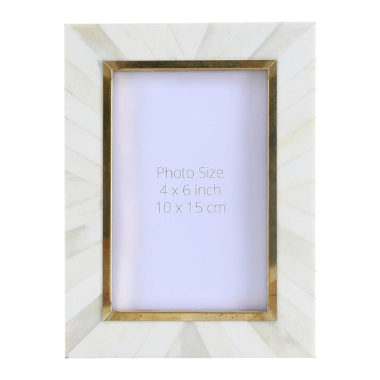 Handcrafted Bone Inlay & Brass Picture Frame (4x6, 5x7 Inches)