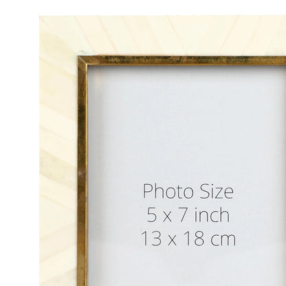 Handcrafted Bone Inlay & Brass Picture Frame (4x6, 5x7 Inches)