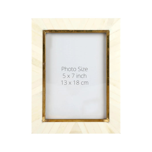 Handcrafted Bone Inlay & Brass Picture Frame (4x6, 5x7 Inches)
