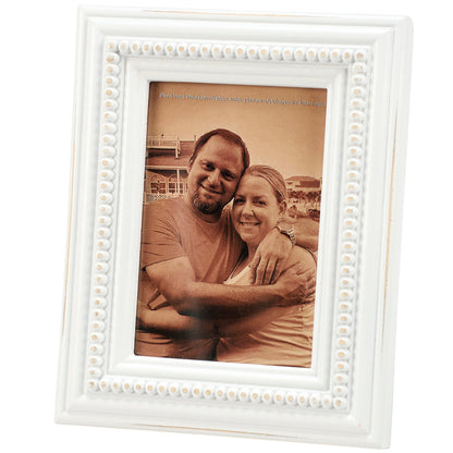 White Beaded Photo Frame (4x6)