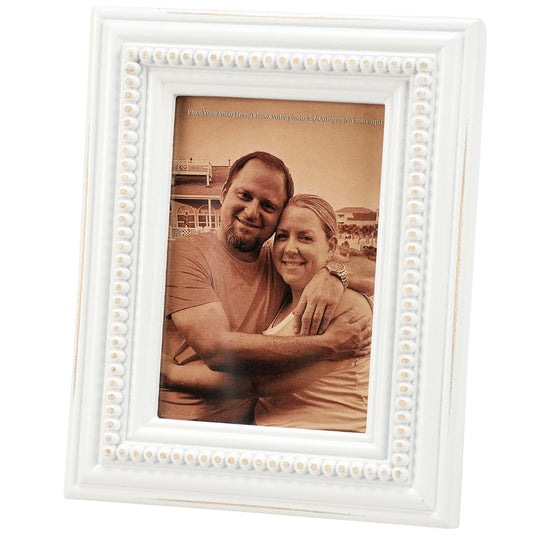 White Beaded Photo Frame (4x6)
