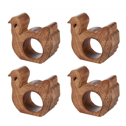 Wooden Turkey Napkin Rings (set of 4)