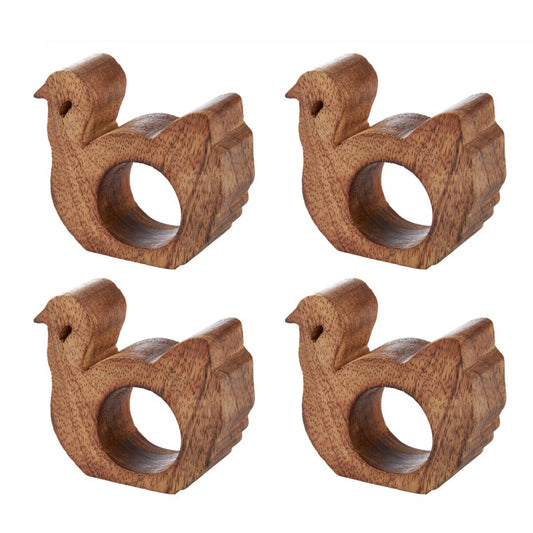 Wooden Turkey Napkin Rings (set of 4)