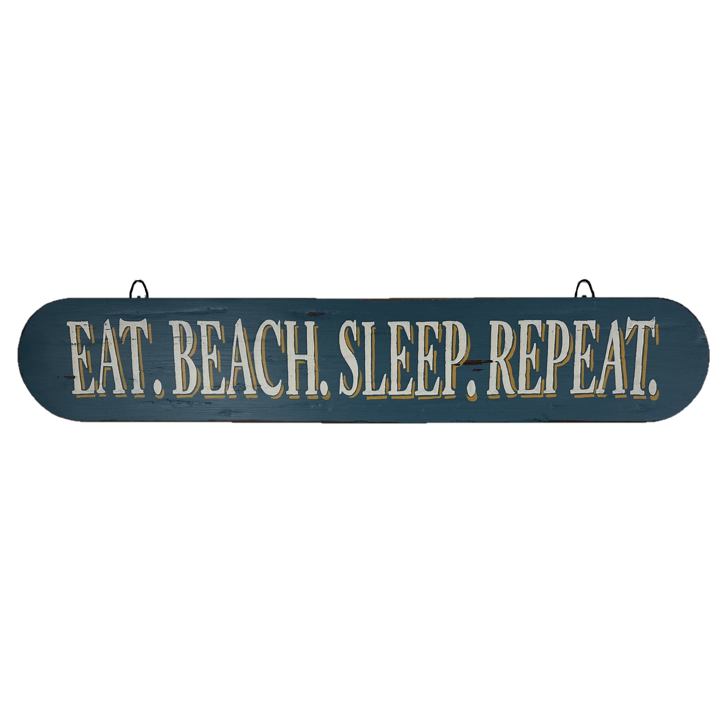 Eat. Beach. Sleep. Repeat. Mahogany Wood Wall Sign