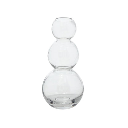 Clear Glass Triple Bubble Stacked Vase (short)