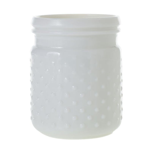 Hobnail Jar Vase (White, Small)