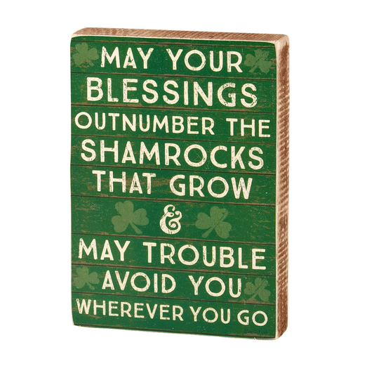 St. Patrick's Day Blessing Block Sign