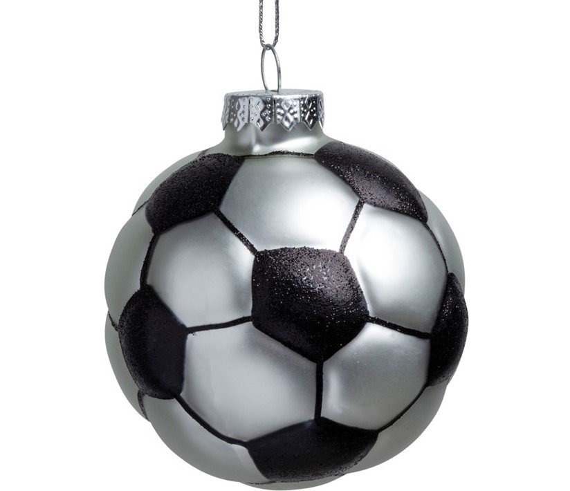 Futbol Christmas Ornament Glass Soccer 
